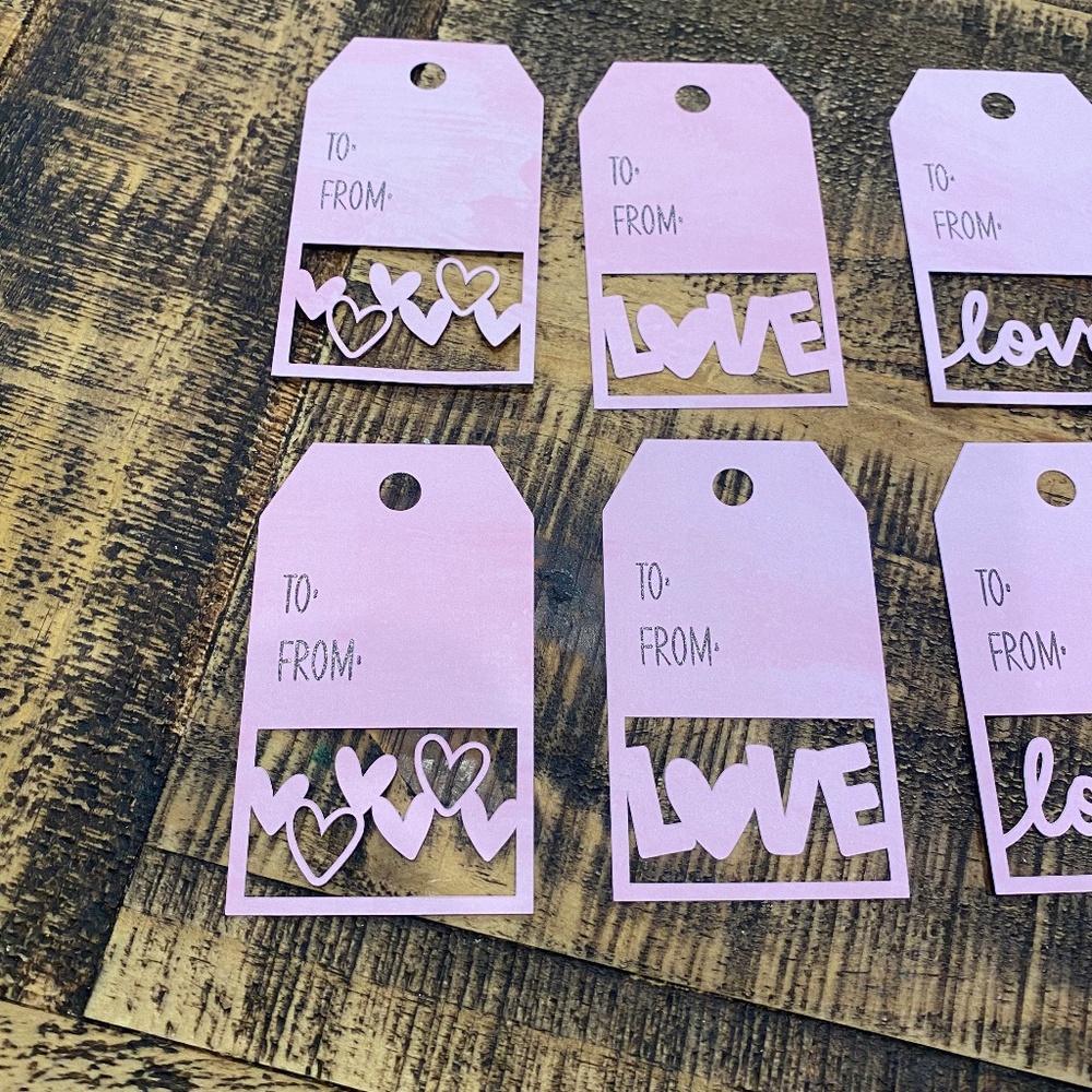 Valentine Gift Tags Set of 16/Hearts Love XOXO Gift Tags - Picture 3 of 7